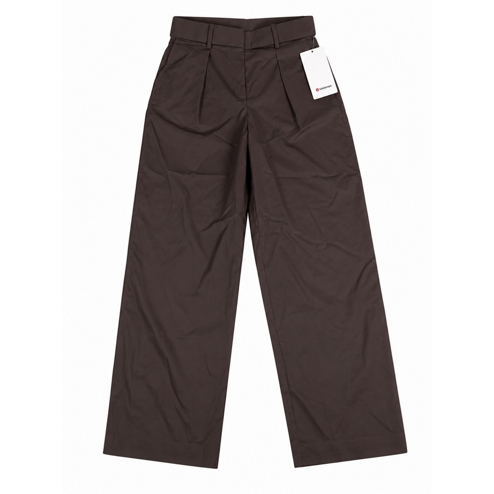 Lululemon Pleat-Front High-Rise Trouser Pant Brown Stretch Women's 6